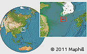 Satellite Location Map of Cheju-Do, highlighted country