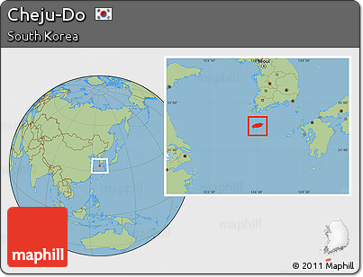 Savanna Style Location Map of Cheju-Do