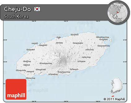 Gray Map of Cheju-Do, single color outside