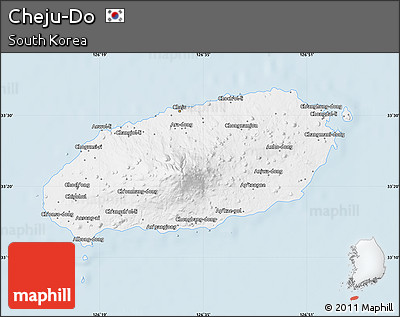 Gray Map of Cheju-Do, single color outside