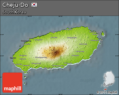 Physical Map of Cheju-Do, darken