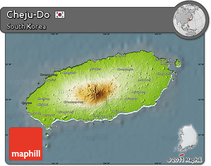 Physical Map of Cheju-Do, darken