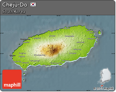 Physical Map of Cheju-Do, darken