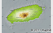 Physical Map of Cheju-Do, darken, semi-desaturated
