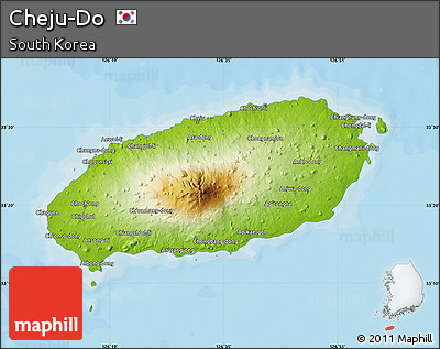 Physical Map of Cheju-Do, political outside