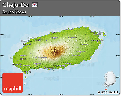 Physical Map of Cheju-Do, political outside