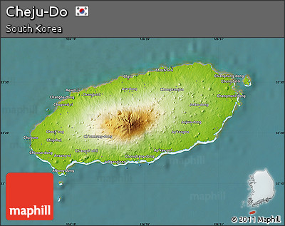 Physical Map of Cheju-Do, satellite outside