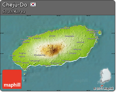 Physical Map of Cheju-Do, satellite outside