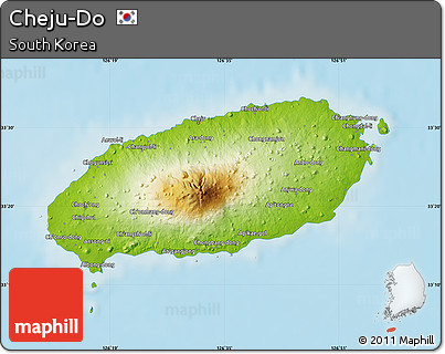 Physical Map of Cheju-Do, single color outside