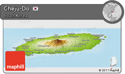 Physical Panoramic Map of Cheju-Do, shaded relief outside