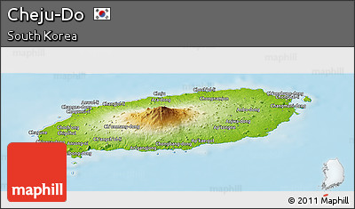 Physical Panoramic Map of Cheju-Do, shaded relief outside