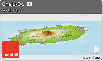 Physical Panoramic Map of Cheju-Do, shaded relief outside