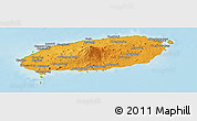 Political Panoramic Map of Cheju-Do, physical outside