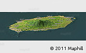 Satellite Panoramic Map of Cheju-Do, darken