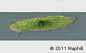 Satellite Panoramic Map of Cheju-Do, semi-desaturated