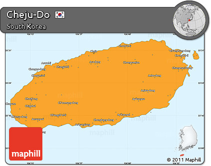 Political Simple Map of Cheju-Do