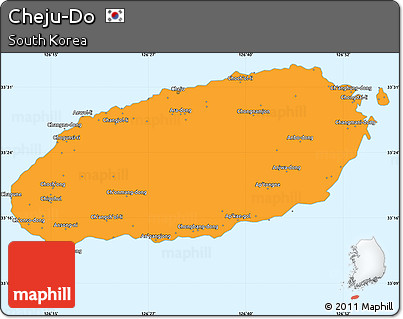 Political Simple Map of Cheju-Do