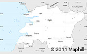 Silver Style Simple Map of Chollabuk-Do