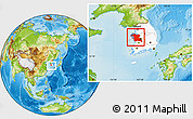 Physical Location Map of Chungchongnam-Do, highlighted country, within the entire country