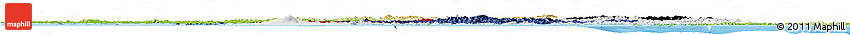 Flag Horizon Map of South Korea, physical outside, bathymetry sea, flag rotated