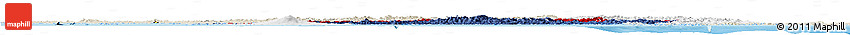 Flag Horizon Map of South Korea, shaded relief outside, flag centered