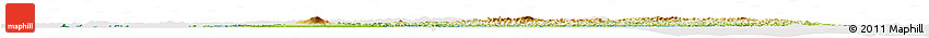 Physical Horizon Map of South Korea, cropped outside