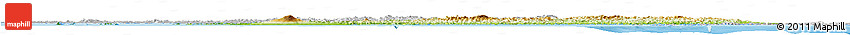 Physical Horizon Map of South Korea, lighten, desaturated, land only