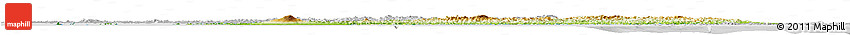 Physical Horizon Map of South Korea, lighten, desaturated