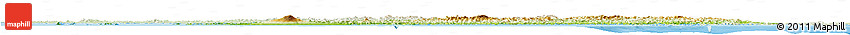 Physical Horizon Map of South Korea, lighten, land only