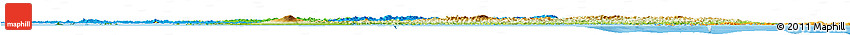Physical Horizon Map of South Korea, political outside