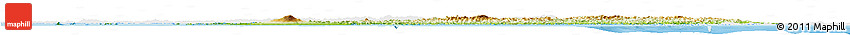 Physical Horizon Map of South Korea, single color outside