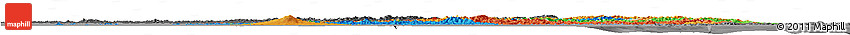 Political Horizon Map of South Korea, darken, desaturated