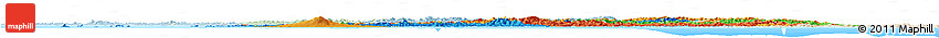 Political Horizon Map of South Korea, lighten, land only