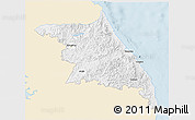 Classic Style 3D Map of Kang-Won-Do, single color outside