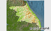 Physical 3D Map of Kang-Won-Do, darken