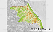 Physical 3D Map of Kang-Won-Do, lighten, desaturated