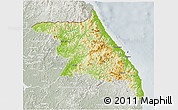 Physical 3D Map of Kang-Won-Do, lighten, semi-desaturated