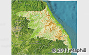 Physical 3D Map of Kang-Won-Do, satellite outside