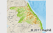 Physical 3D Map of Kang-Won-Do, shaded relief outside