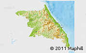 Physical 3D Map of Kang-Won-Do, single color outside