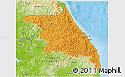 Political 3D Map of Kang-Won-Do, physical outside