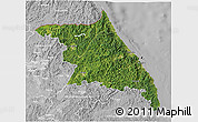 Satellite 3D Map of Kang-Won-Do, lighten, desaturated