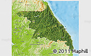 Satellite 3D Map of Kang-Won-Do, physical outside