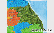 Satellite 3D Map of Kang-Won-Do, political outside