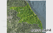 Satellite 3D Map of Kang-Won-Do, semi-desaturated