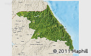 Satellite 3D Map of Kang-Won-Do, shaded relief outside