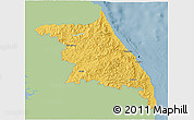 Savanna Style 3D Map of Kang-Won-Do, single color outside