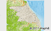 Shaded Relief 3D Map of Kang-Won-Do, physical outside