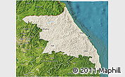 Shaded Relief 3D Map of Kang-Won-Do, satellite outside