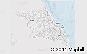 Silver Style 3D Map of Kang-Won-Do, single color outside